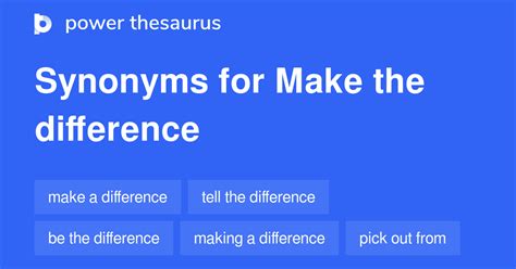 make a difference thesaurus