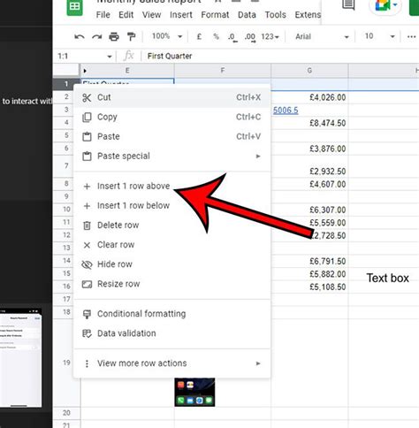 make a header row in google sheets