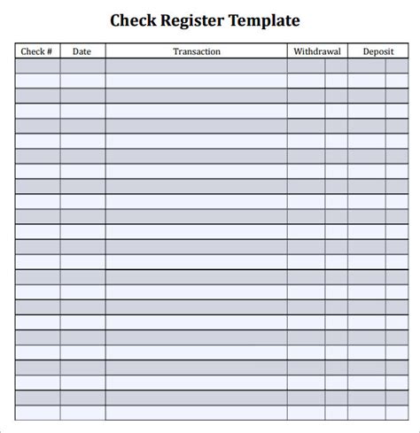 Make A Printable Wallet Check Register