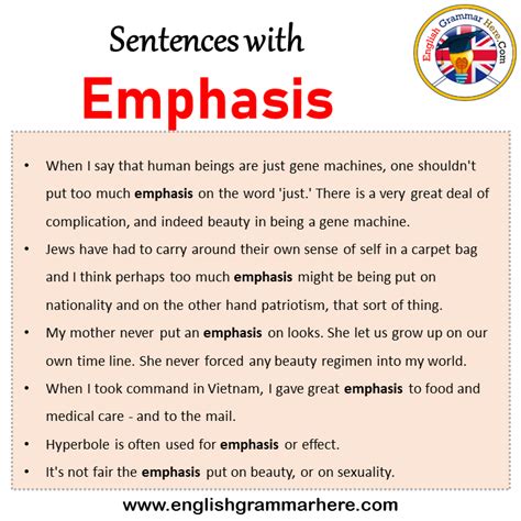 make a sentence using emphasize
