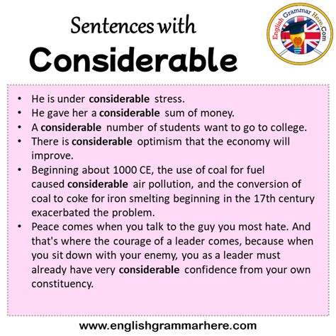 make a sentence with considerable