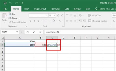 Create Excel Formula