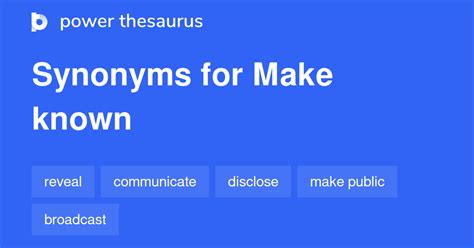 Make Known Synonym Law