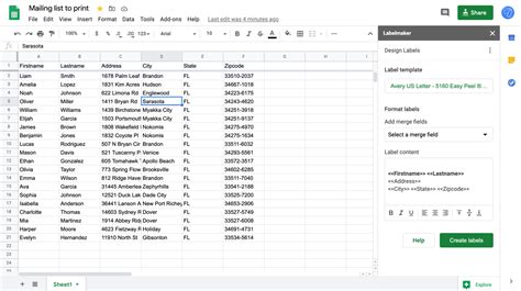 Make Mailing Labels From Google Sheets