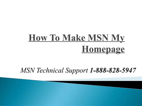 make msn my homepage permanently on msn