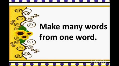 make multiple words from one word