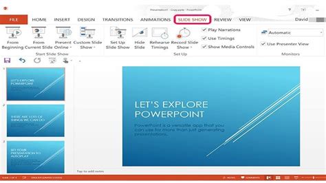 make powerpoint slide play automatically