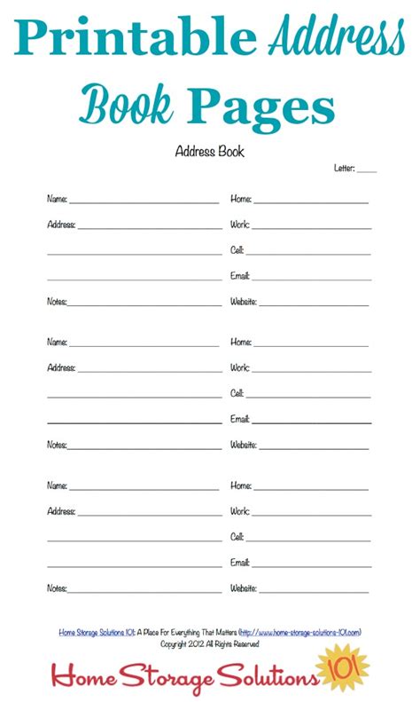 Make Printable Address Book