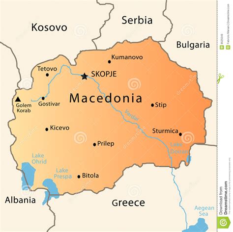 Macedonia Map / Vector Map of Macedonia Political One Stop Map / Map