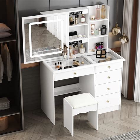 Makeup Table With Sliding Mirror