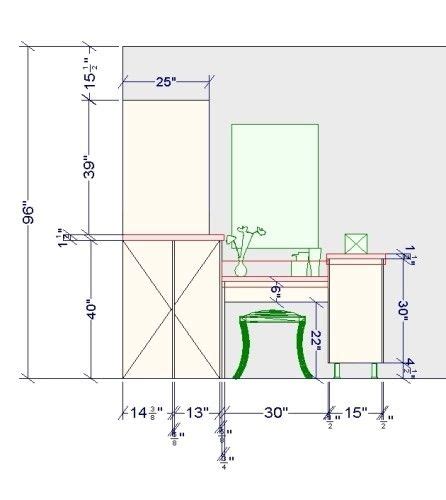 Makeup Vanity Standard Height