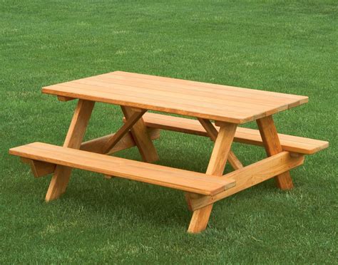 Kid Size Wood Picnic Table (Unattached Benches) Forever Redwood