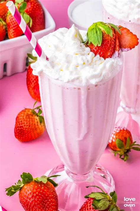 Making A Strawberry Milkshake In A Blender