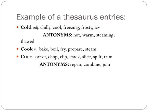 Making An Example Thesaurus