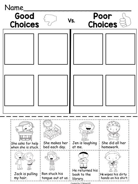 making good choices worksheets pdf free