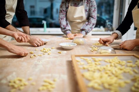 making pasta at a cooking class