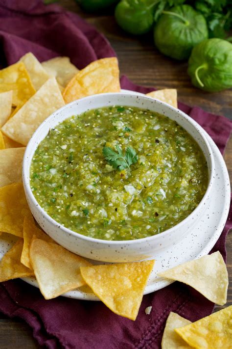 making salsa verde with tomatillos