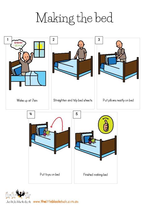 Making The Bed Visual Schedule