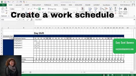 making work schedule in excel