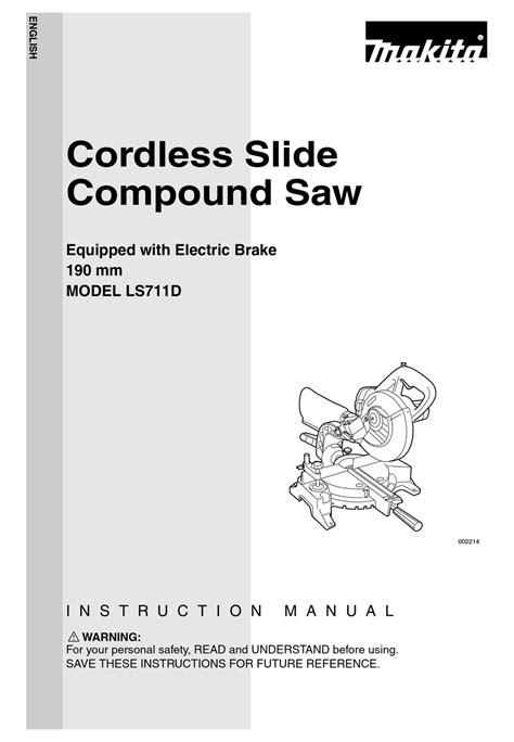 Makita Ls711D Cordless Saw User Manual