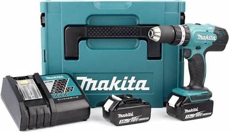 Makita Perceuse A Percussion Dhp453rfj Visseuse MKIT 18V 3.0h + 2 Batteries, Chargeur