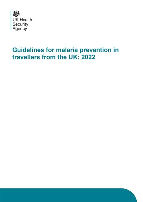 malaria guidelines uk 2022