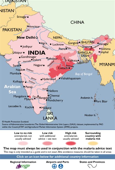 malaria in india map