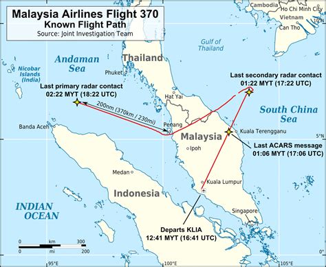 malaysia airlines 370 flight path