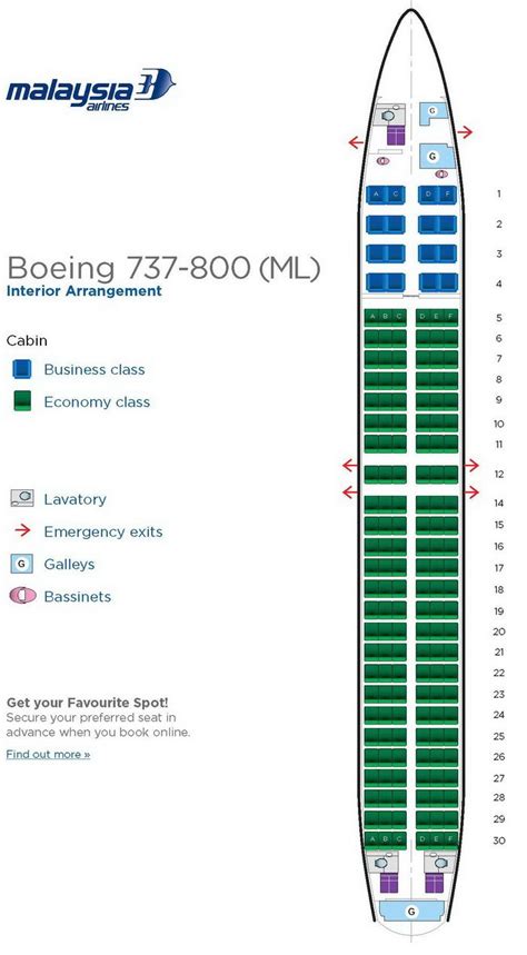 malaysia airlines boeing 737-800 seat map