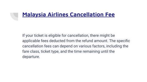 malaysia airlines cancellation fee