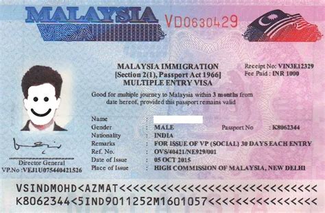 malaysia dependent visa fee