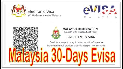 malaysia evisa for indian passport