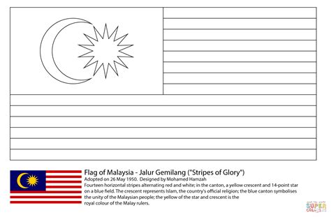 malaysia flag coloring page