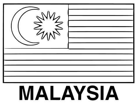 malaysia flag for colouring