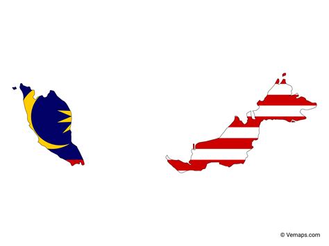 malaysia map with flag
