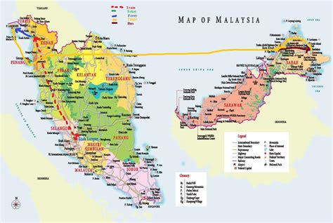 malaysia map with states and cities