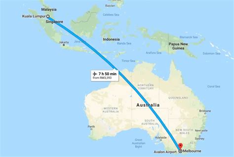 malaysia to australia flight travel time