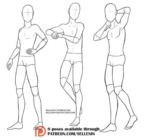 male body base pose drawing
