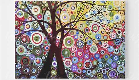 Malen nach Zahlen Dekoration Baum | Arte en lienzo para las paredes