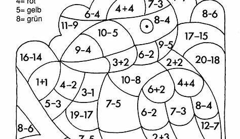 Malen nach Zahlen - Runden auf Zehner - Matheaufgaben für die 2. Klasse