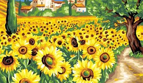 Ausmalbild 200+ tolle Ausmalbilder Malen nach Zahlen: Sonnenblumen