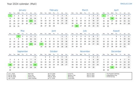mali 2024 calendar printable