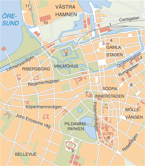 karta malmo. EPS Illustrator Map for your project