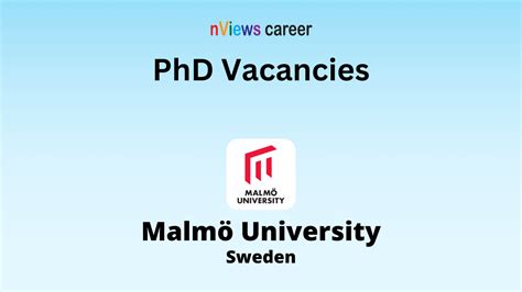 malmo university phd vacancies