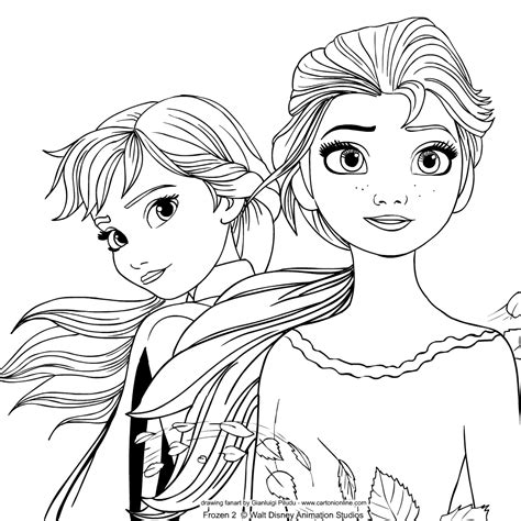 Ausmalbilder Elsa Und Anna 2