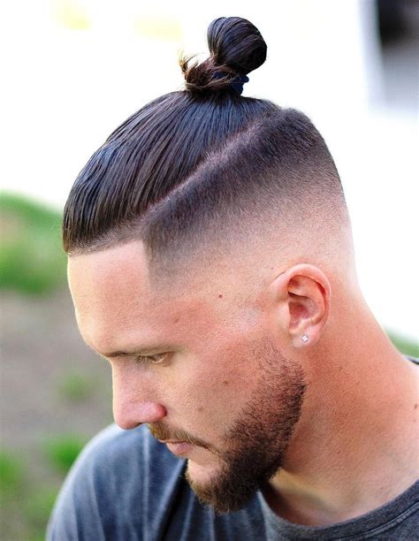 man bun on top of head