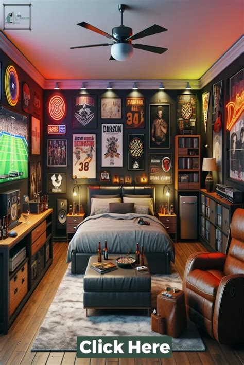 Man cave bedroom with a pool table and a TV