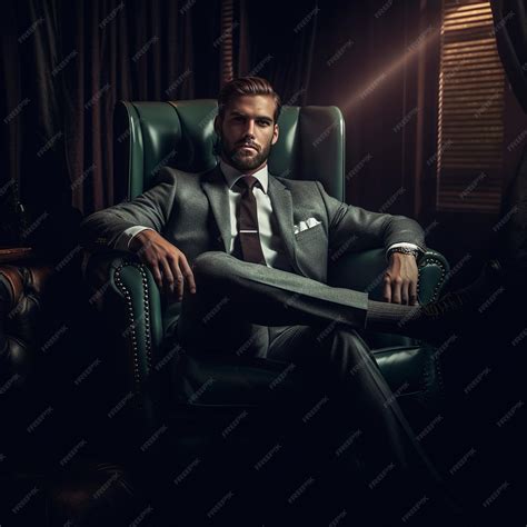 man in suit sitting in chair