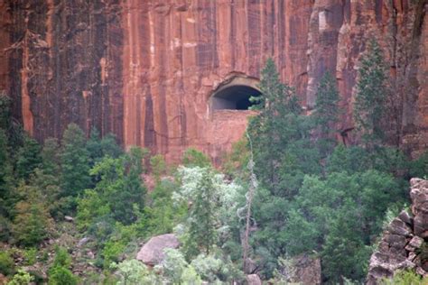 man made hole in utah cliff