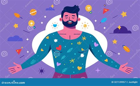 man surrounded by positivity